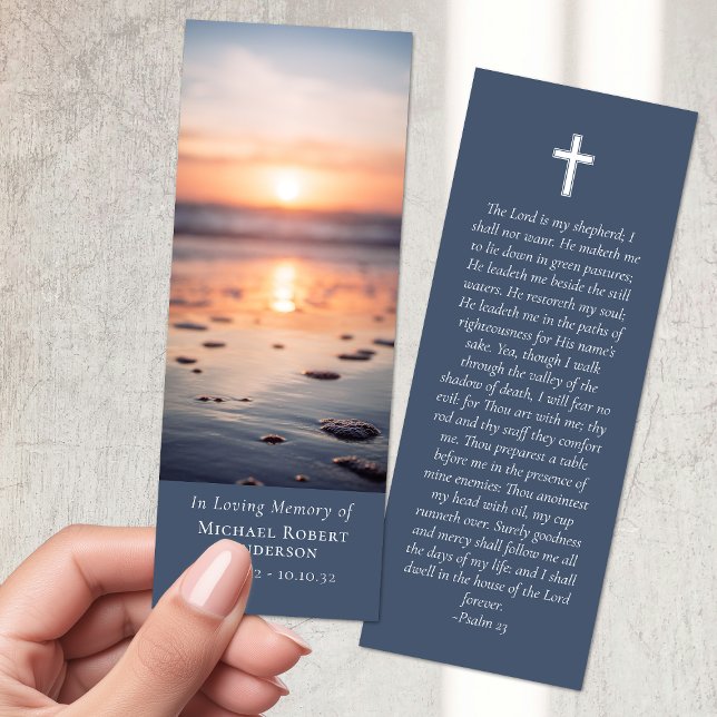 Dawn Sunrise Ocean Photo Prayer Memorial Bookmarks (Creator Uploaded)