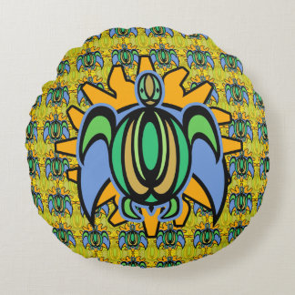 Dawn Turtle Round Pillow