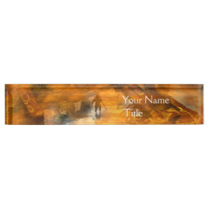 DAWNING DARK/ ALIEN WORLDS Science Fiction,Sci-Fi Desk Name Plate