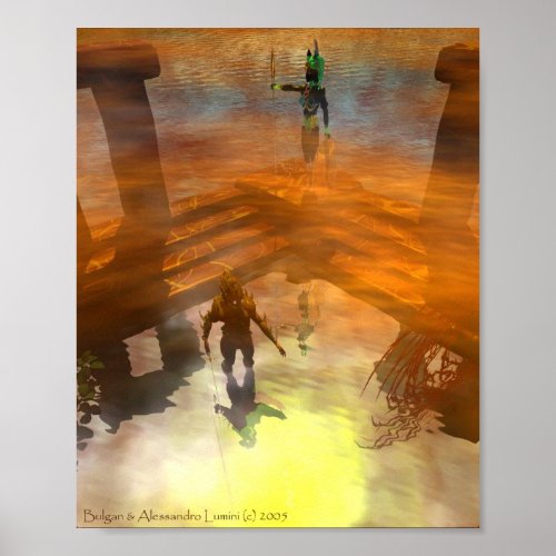 DAWNING DARK TEMPLE OF WATER HYPERION Sci Fi Poster