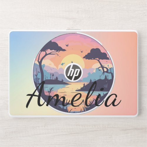 Dawning Tranquility Over the Lake and Forest HP Laptop Skin