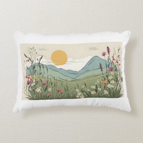 Dawns Embrace Sunrise Over Hills Pillow Cover