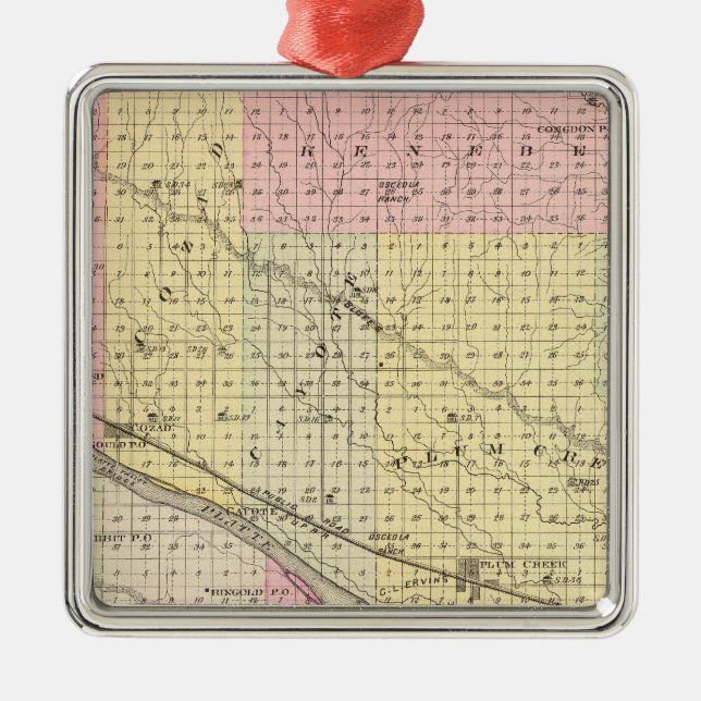 Dawson County, Nebraska Metal Ornament (Front)