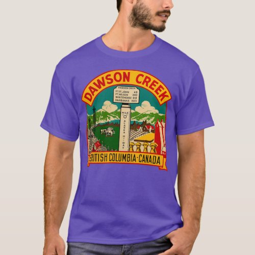 Dawson Creek BC Vintage Travel Decal T_Shirt