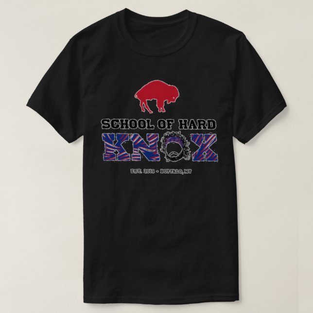 Dawson Knox School of Hard Knox bills afc east cha T-Shirt (Design Front)