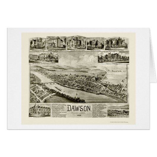 Dawson, PA Panoramic Map - 1902 Cards (Front Horizontal)