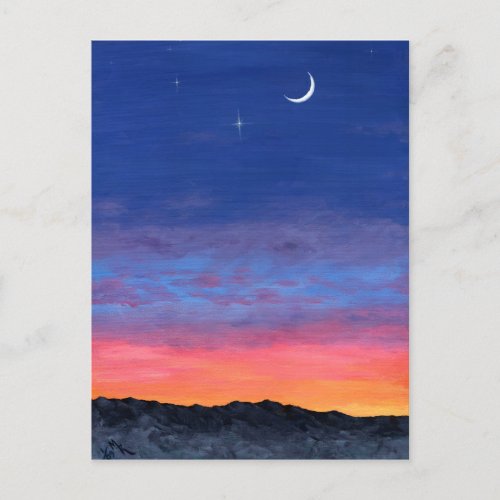 day2night Sunset Painting Postcard
