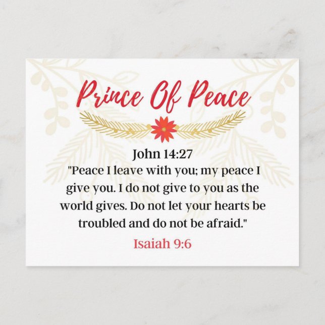 Day 10. Names Of Jesus | Prince Of Peace Advent Postcard (Back)
