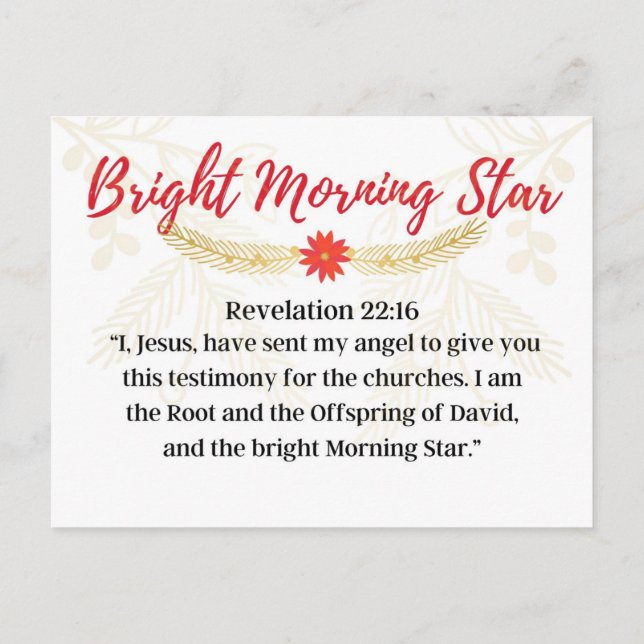 Day 13. Names Of Jesus |Bright Morning Star Advent Postcard (Back)
