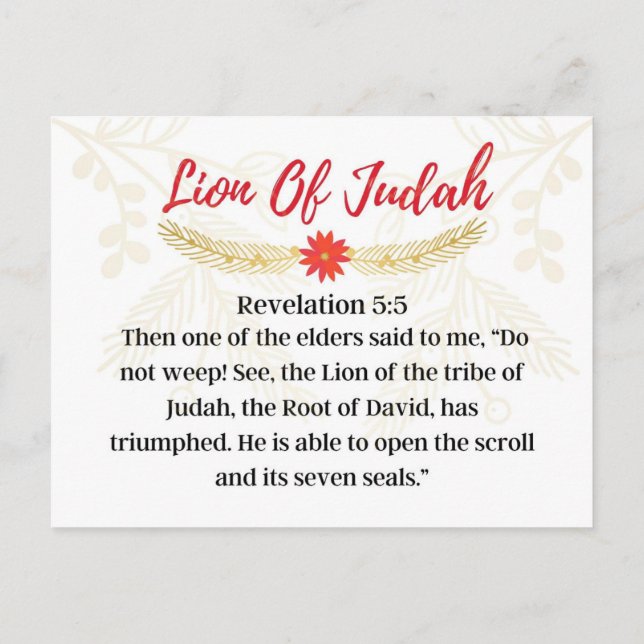Day 14. Names Of Jesus |Lion Of Judah Advent Postcard (Back)