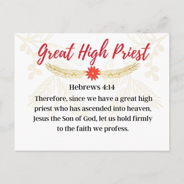 Day 17. Names Of Jesus Great High Priest Advent  Postcard (Back)