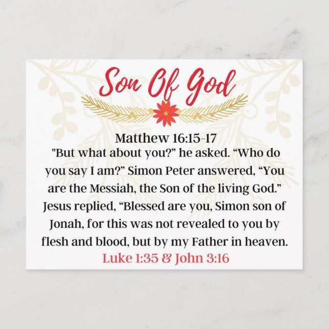 Day 21 | Names Of Jesus | Son Of God Advent Postcard (Back)
