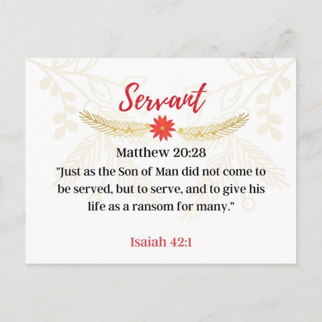 Day 22 | Names Of Jesus | Servant Advent  Postcard (Back)