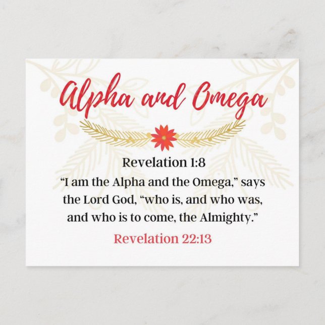 Day 25 | Names Of Jesus Alpha And Omega Advent  Postcard (Back)