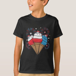 Day 4th Of July Ice Cream Women Men Kids T-Shirt