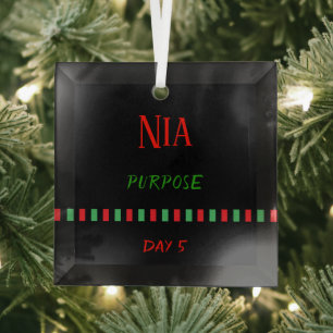 Day 5 Nia Principle Kwanzaa Glass Ornament