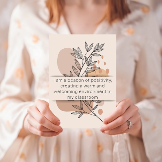 Day 8 Teacher Affirmation Daily Mental Health Card (BOHO AFFIRMATIONS FOR TEACHERS
)