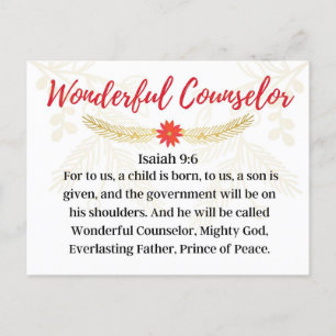 Day 9. Names Of Jesus   Wonderful Counselor Advent Postcard