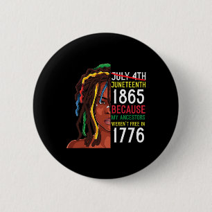 Day Ancestors Free 1776 July 4th Black African Button
