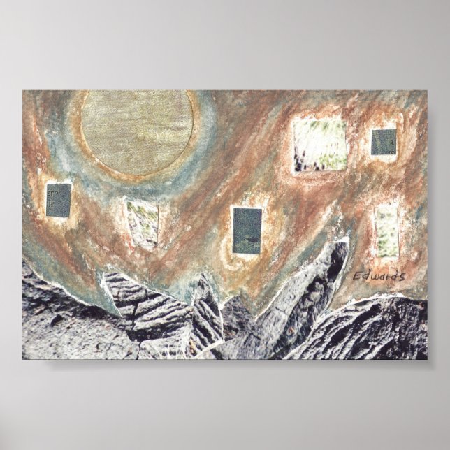 Day and Night Abstract Landscape Print (Front)