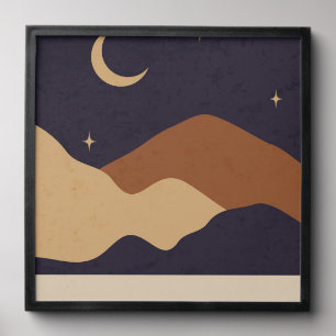 Day and night mountain landscape peel and stick photo tile
