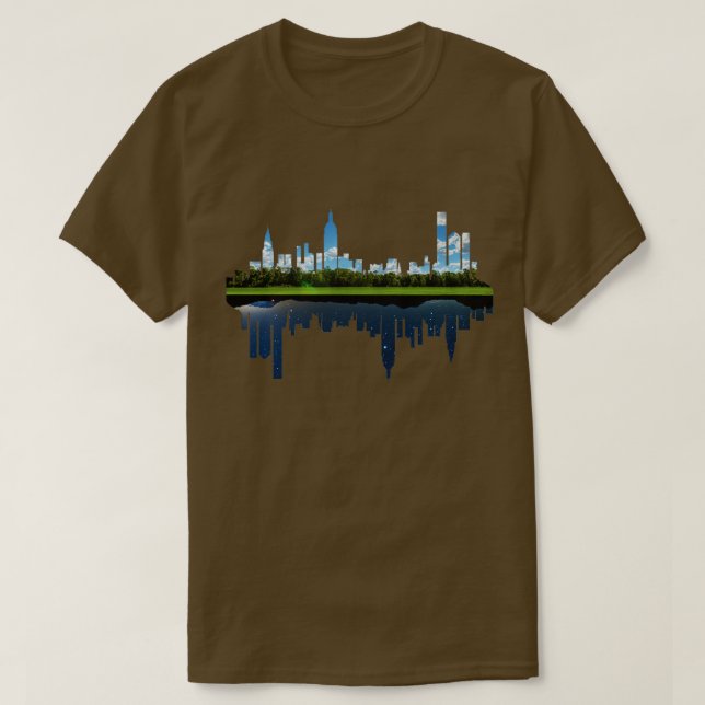 day and night nature urban city T-Shirt (Design Front)