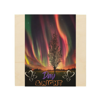 Day and night ora wood wall art