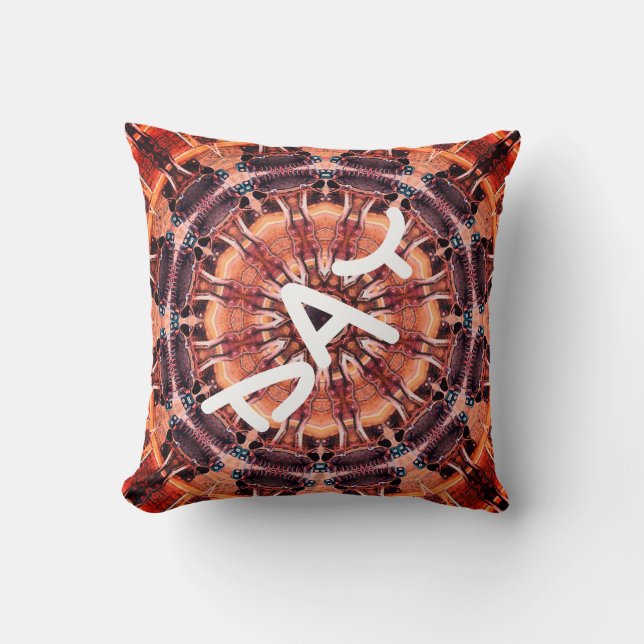 Day and Night Steampunk Syberpunk -ish brown blue Throw Pillow (Front)