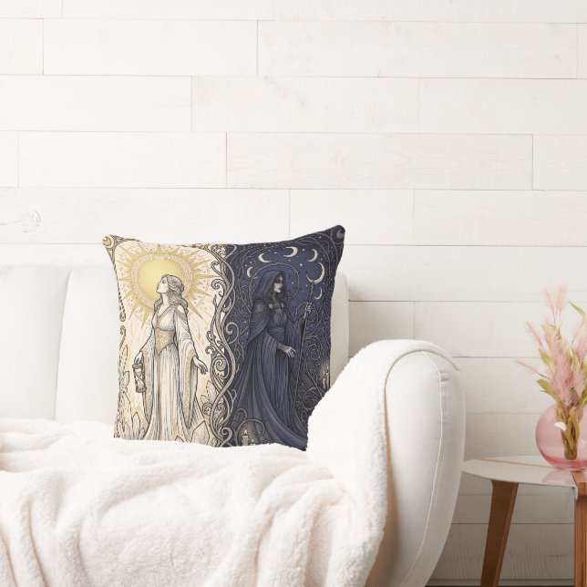 Day and Night Throw Pillow (Couch)
