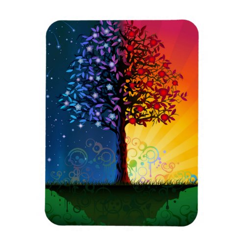 Day And Night Tree Magnet