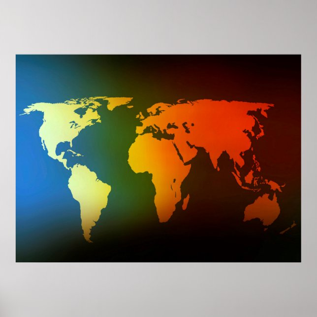 Day and night world map poster (Front)