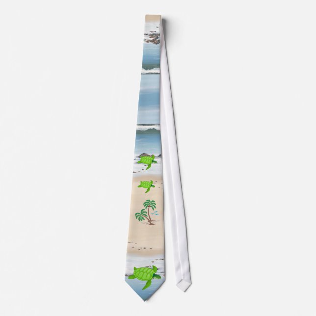 day at the beach -1 neck tie (Front)