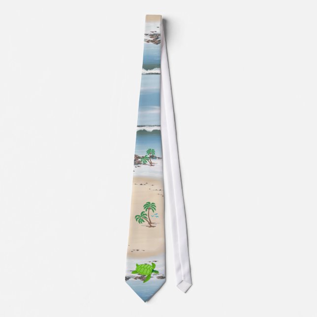 day at the beach -2 neck tie (Front)