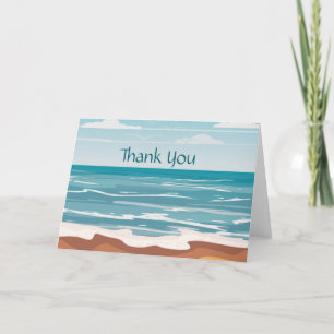 Day at the Beach Letterpress Thank You Card