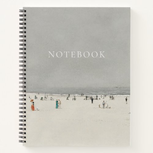 Day at the beach vintage painting Spiral Notebook