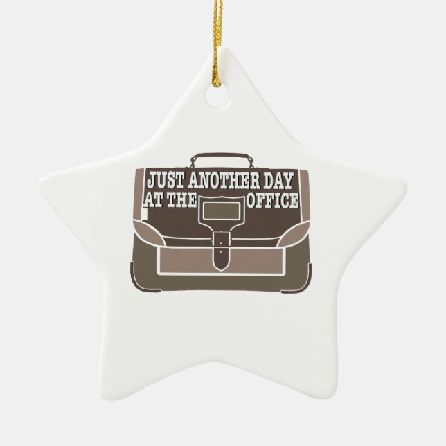 Day at the Office Ceramic Ornament (Front)