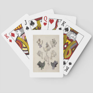 Day bonnets, fashion plate from Ackermann's Reposi Poker Cards