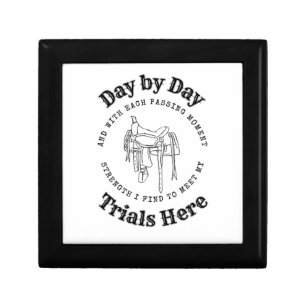 Day by Day Saddle Design Jewelry Keepsake Box
