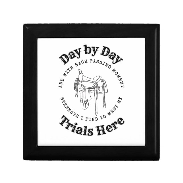 Day by Day Saddle Design Jewelry Keepsake Box (Front)