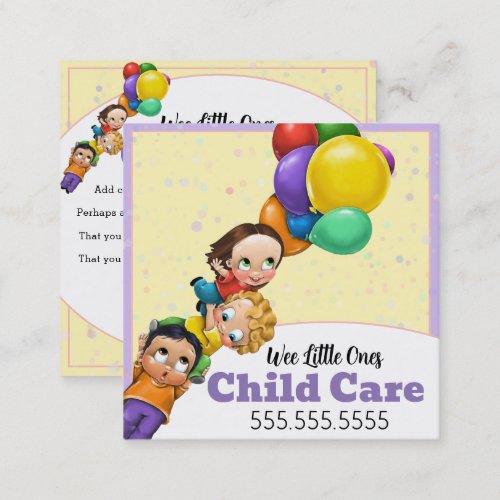 Day Care Child Care Babysitting Square Promo Square Business Card