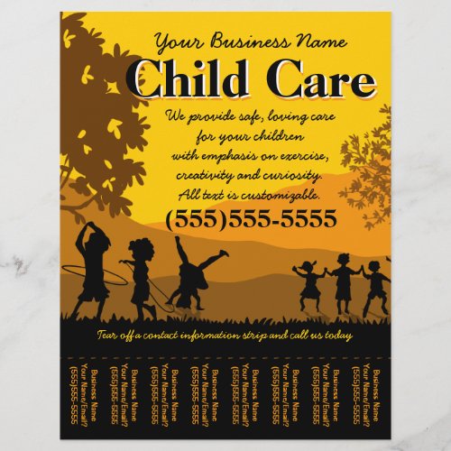 Day Care Child Care Babysitting Tear Sheet