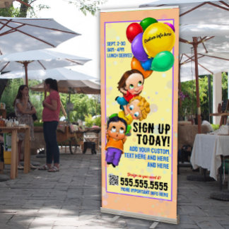 Day Care Child Care Pediatrician Summer Camp Retractable Banner