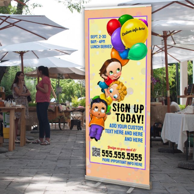 Day Care Child Care Pediatrician Summer Camp Retractable Banner (Creator Uploaded)