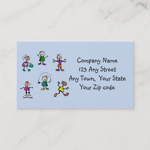 day carechild care teacher or babysitting blue business card