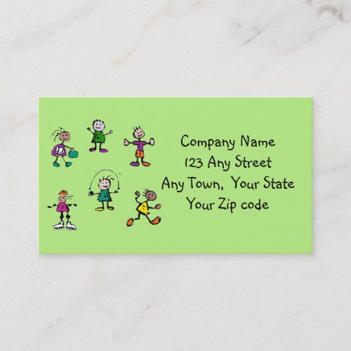 day carechild care teacher or babysitting green business card