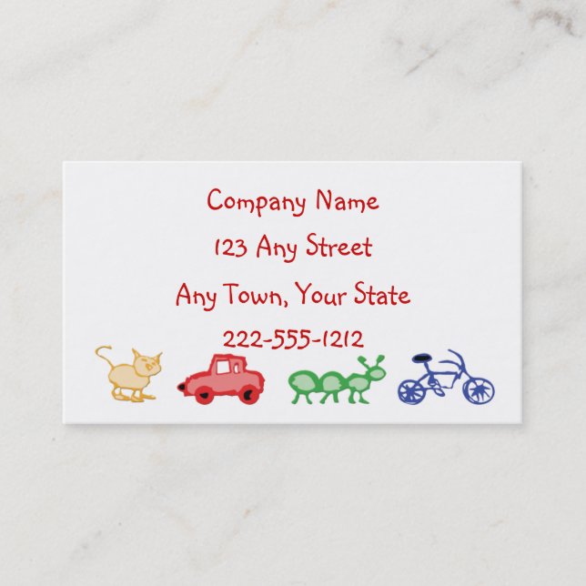 Day care or Childcare Worker  Center Business Card (Front)