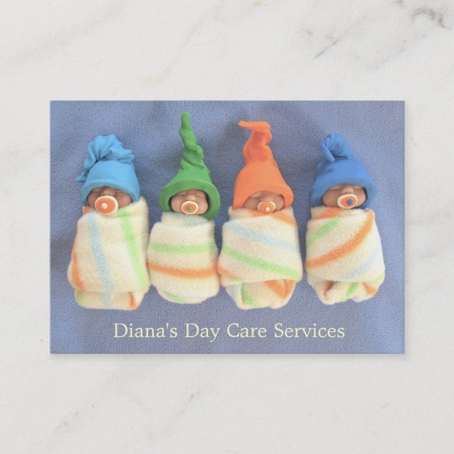 Day Care Provider: Photo of Clay Babies: Original Business Card (Front)