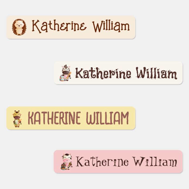 Day Care/School Custom Cute Animal Waterproof  Labels (Group)
