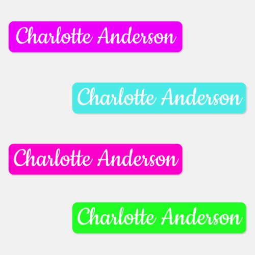Day Care  School Custom Name Neon Colors  Labels