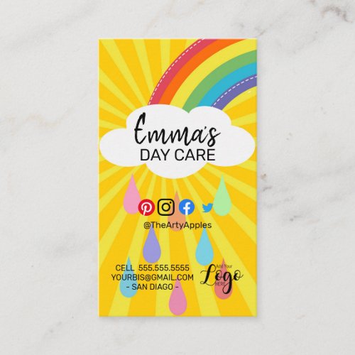 day care sun sunny summer outside nursery business card